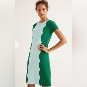Boden Ruth Ottoman Shift scallop dress in Forrest. Size 20/22L